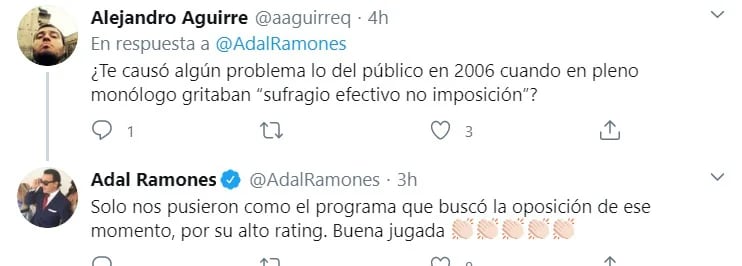 También habló de un incidente posterior a las elecciones presidenciales de 2006, ocurrido en Otro Rollo