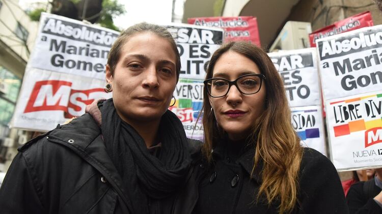 Mariana Gómez y Rocío Girat, este viernes en Tribunales (Franco Fafasuli)