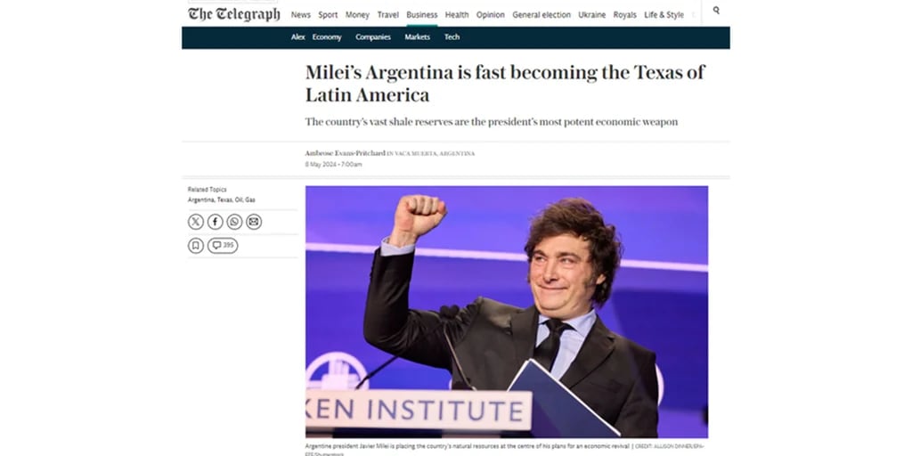 “La Texas de América Latina”: The Telegraph resaltó el potencial de Vaca Muerta bajo el Gobierno de Javier Milei