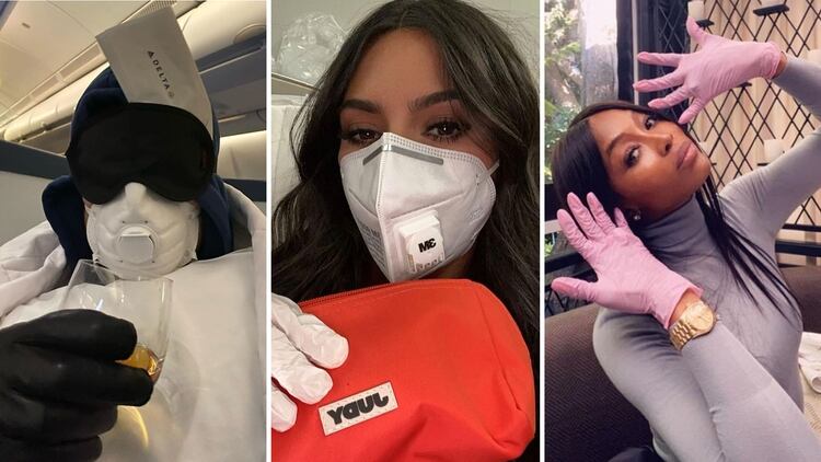 Kim Kardashian y Naomi Campbell son solo algunas de las celebridades del mundo que fueron vistas usando guantes de látex en medio de temores de coronavirus (@Instagram)