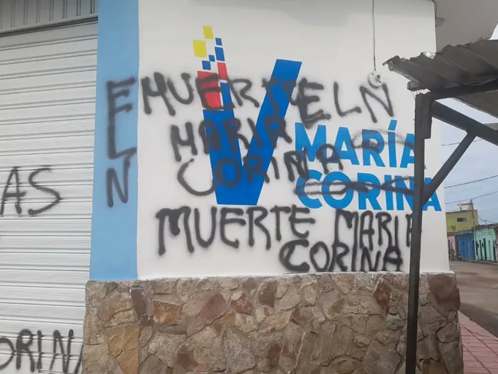 Venezuela: una sede del partido de María Corina Machado fue vandalizada con amenazas - Infobae