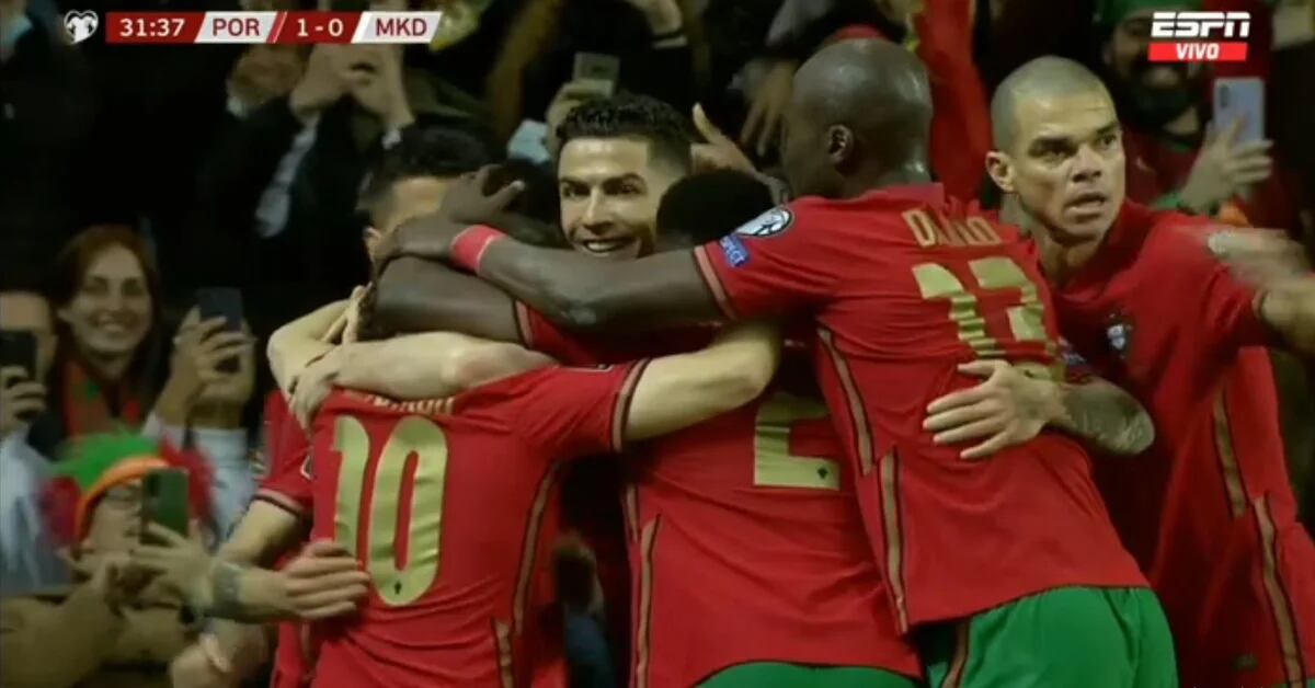 Cristiano Ronaldo e sua grande assistência para o gol de Portugal contra a Macedônia para um passe para a Copa do Mundo Qatar 2022