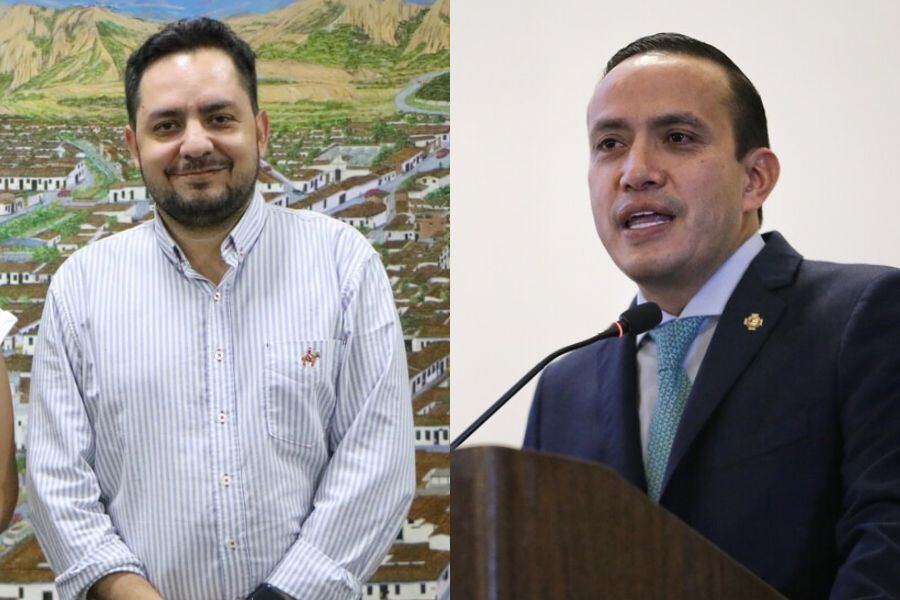 Alcalde de Girón, Javier Acevedo, y el gobernador Mauricio Aguilar