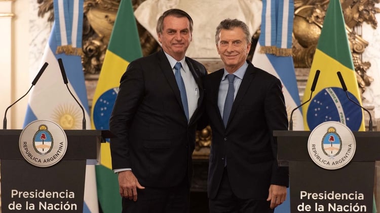 Mauricio Macri y Jair Bolsonaro durante la última cumbre bilateral en Buenos Aires. (Adrián Escandar)