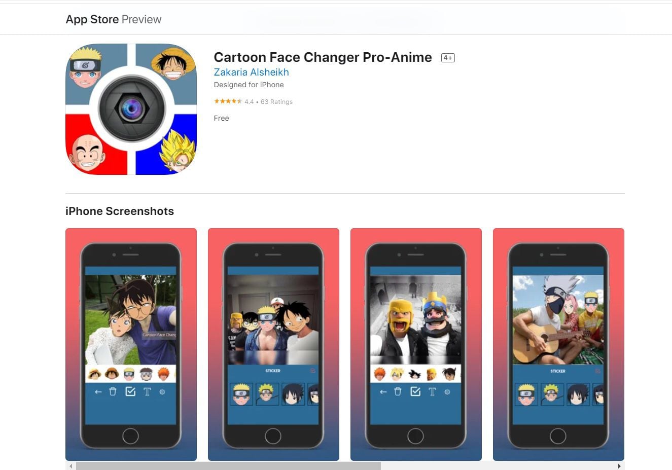 Allows you to add the face of an anime directly to the selected photo
