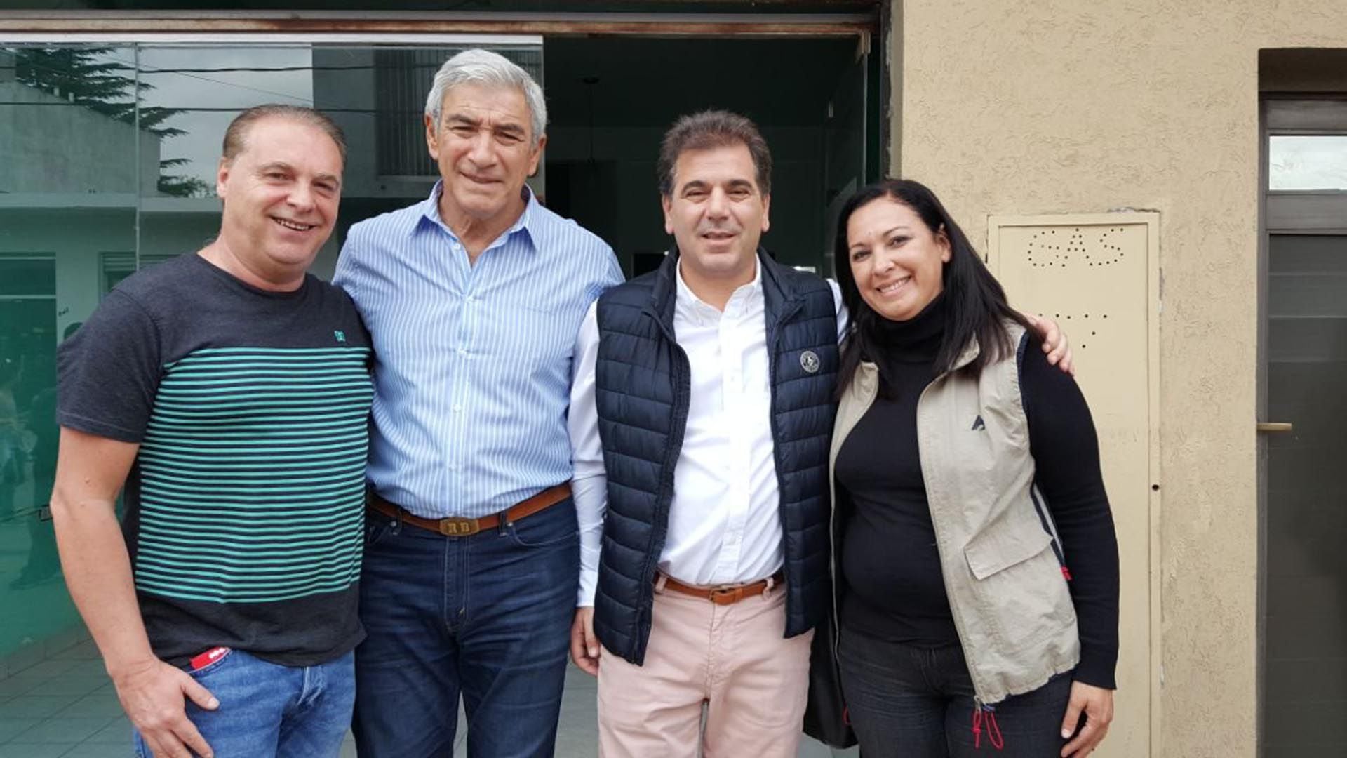 Marcelo Del Sol (extremo izquierdo) y el diputado electo del PRO, Cristian Ritondo, actual ministro de Seguridad bonaerense (el del medio a la derecha)