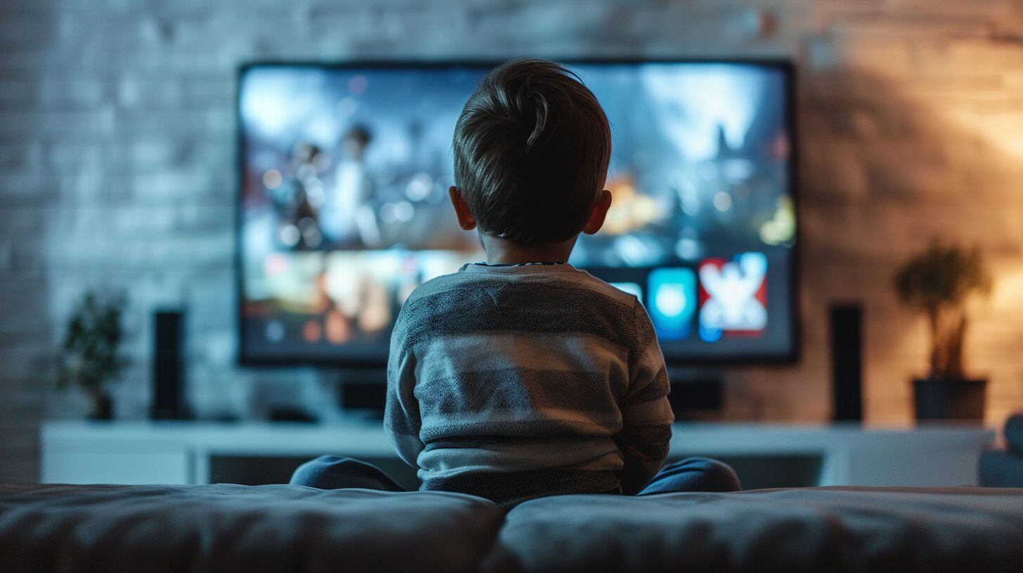un infante se sienta en el living room de su casa mirando la TV - (Imagen Ilustrativa Infobae)