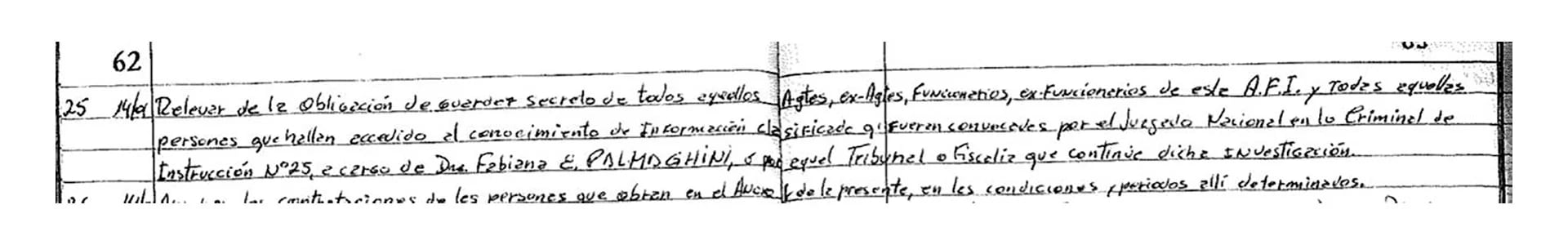 Autorización para que los espías declararan en el Caso Nisman.