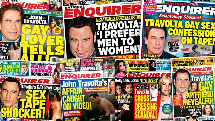 Los rumores acerca de la sexualidad de Travolta suelen ocupar portadas en la prensa sensacionalista
