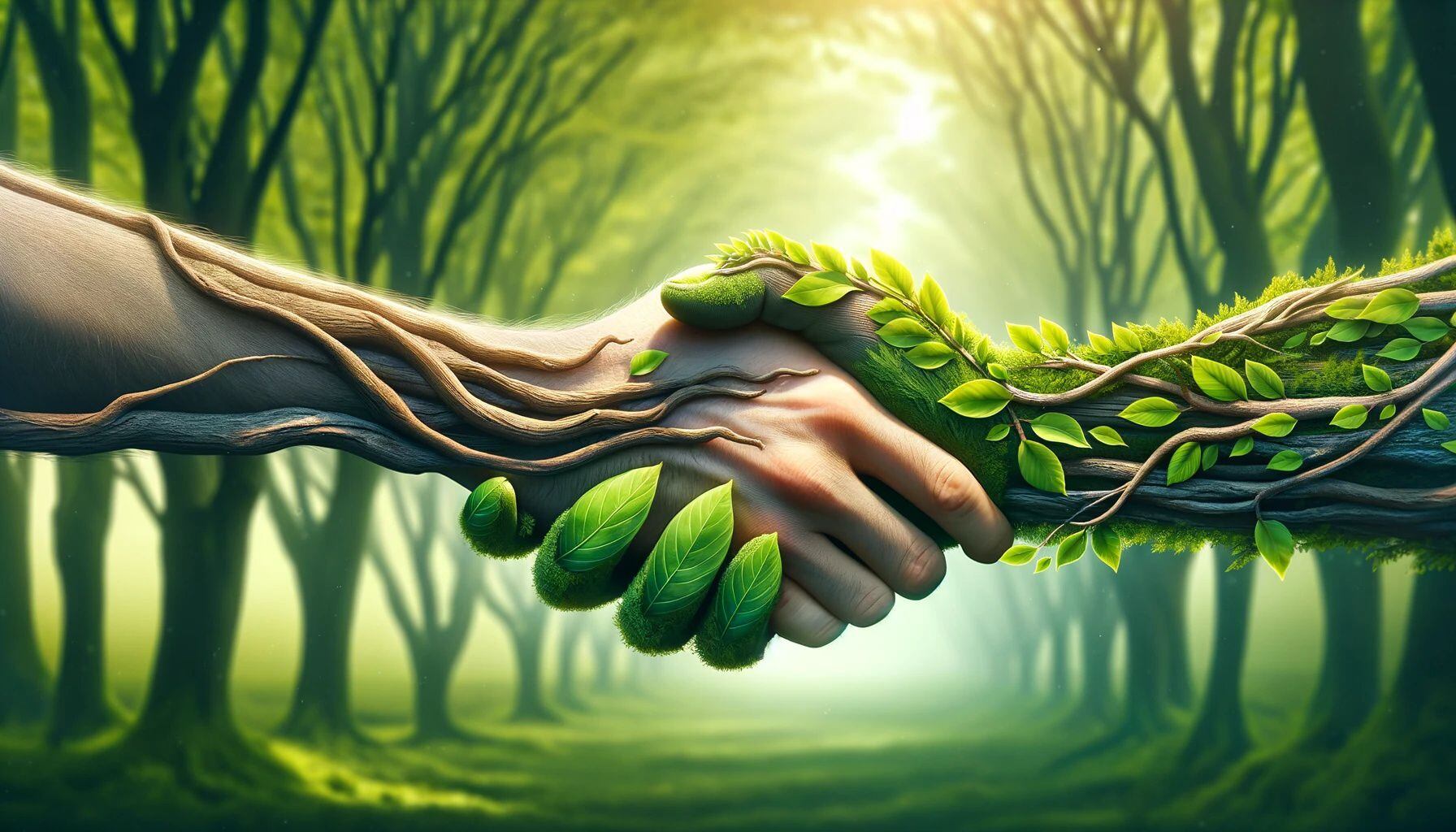 Un apretón de manos entre un hombre y la naturaleza - (Imagen Ilustrativa Infobae)