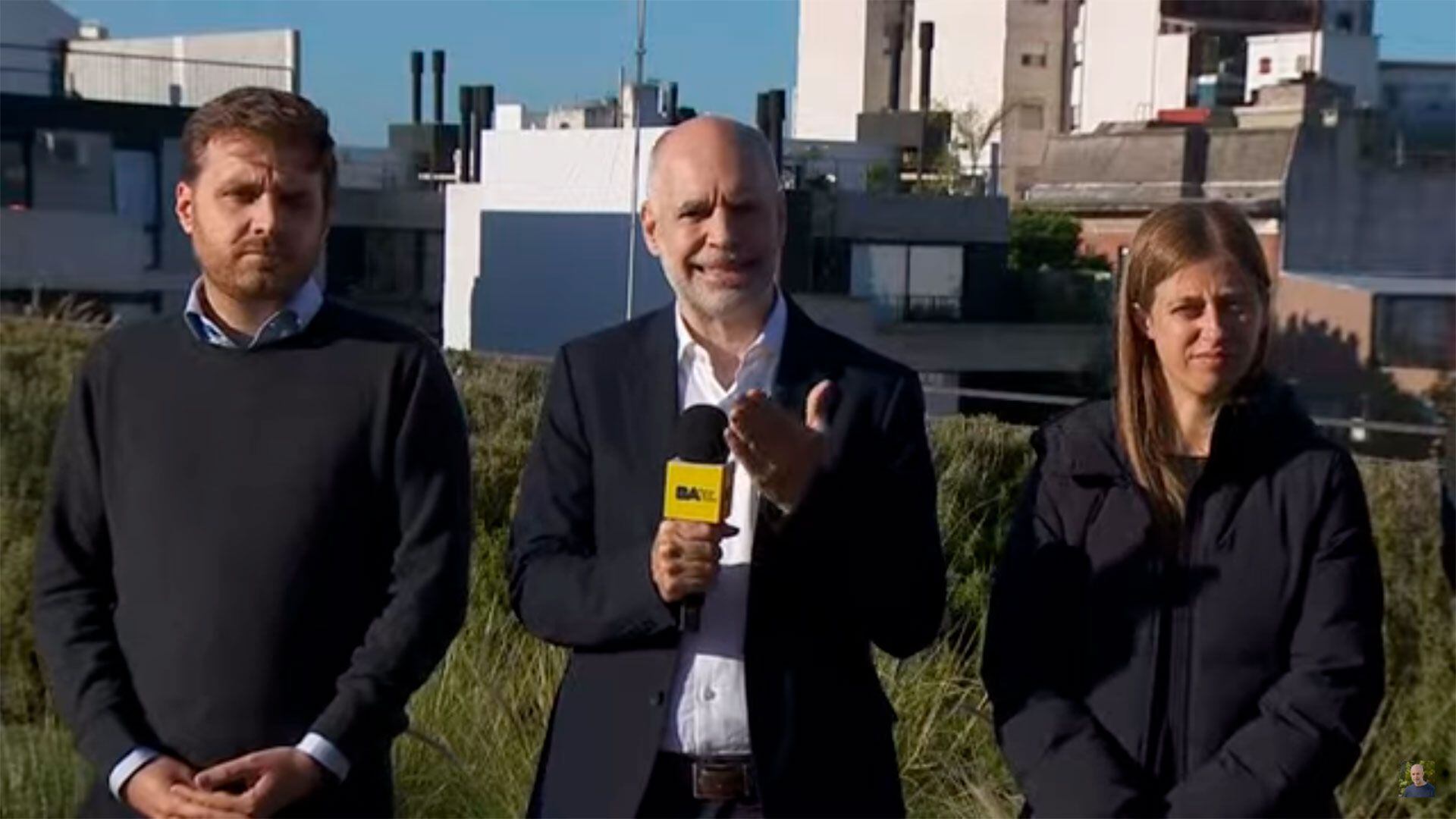 Horacio Rodríguez Larreta junto a Emmanuel Ferrario, vicepresidente 1° de la Legislatura, y María Migliore, ministra de Desarrollo Humano y Hábitat saliente