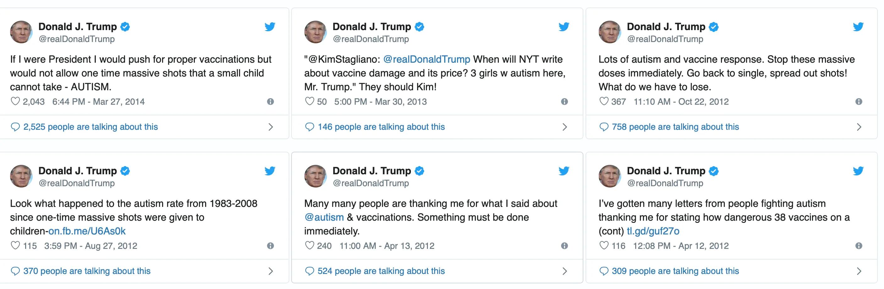 Trump cambió su opinión sobre las vacunas en 2019 como presidente de Estados Unidos (Foto: TrumpTwitterArchive)