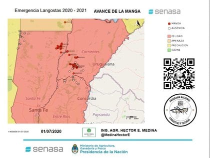 La manga que generó la alerta entró a Argentina a finales de mayo procedente de Paraguay 