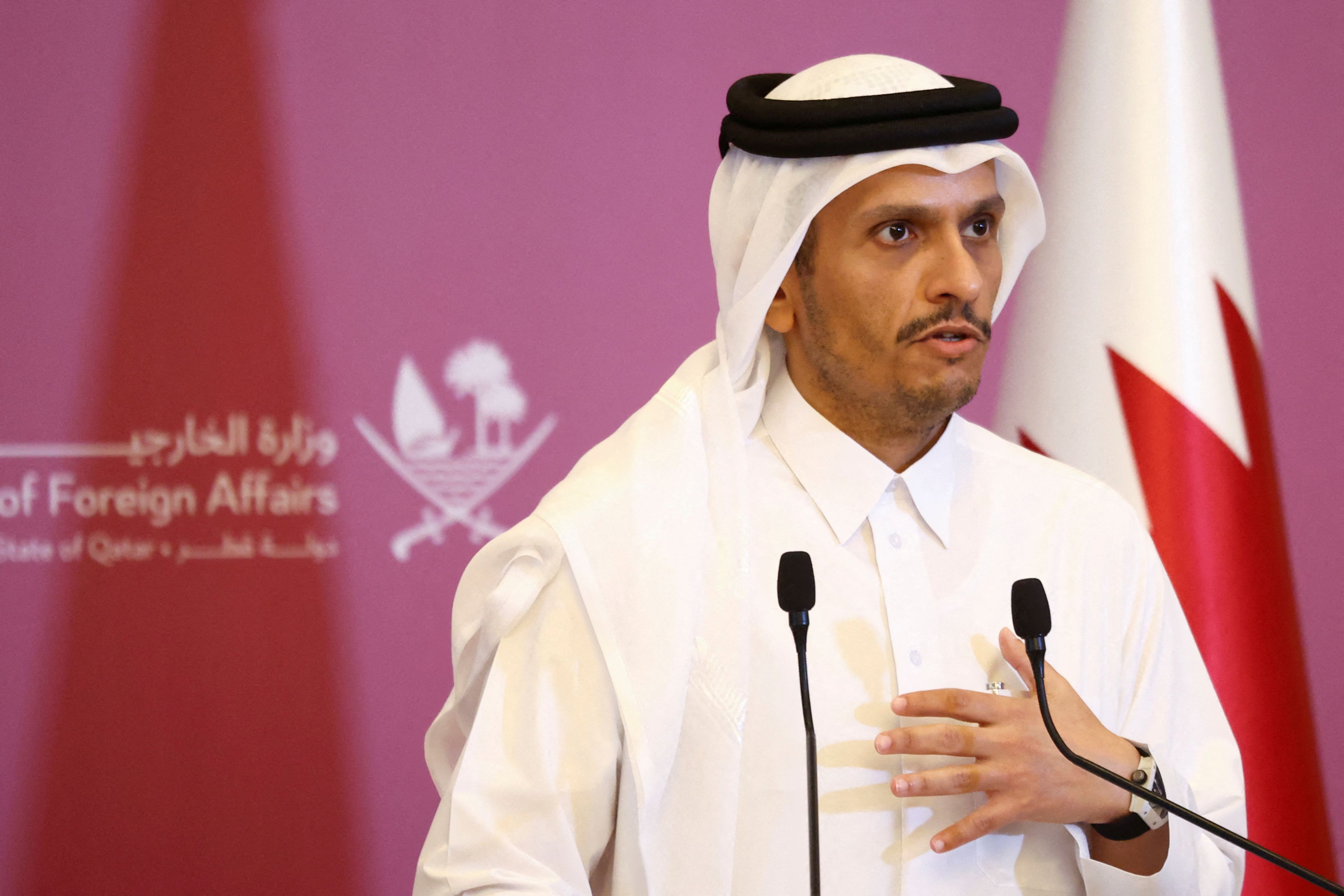 El ministro de Asuntos Exteriores de Qatar, Sheikh Mohammed bin Abdulrahman Al-Thani (REUTERS/Ibraheem Al Omari)