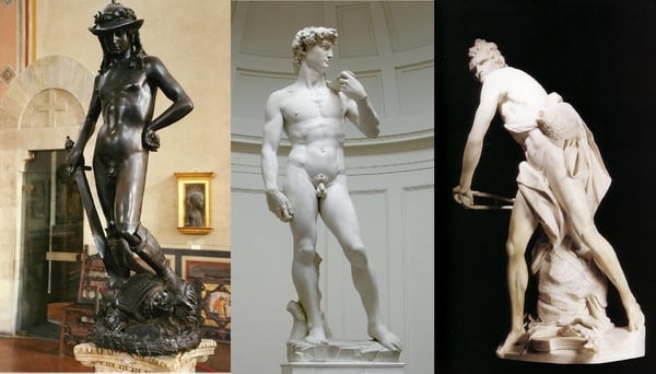 David por tres: el de Donatello, Miguel Ángel y el de Gian Lorenzo Bernini