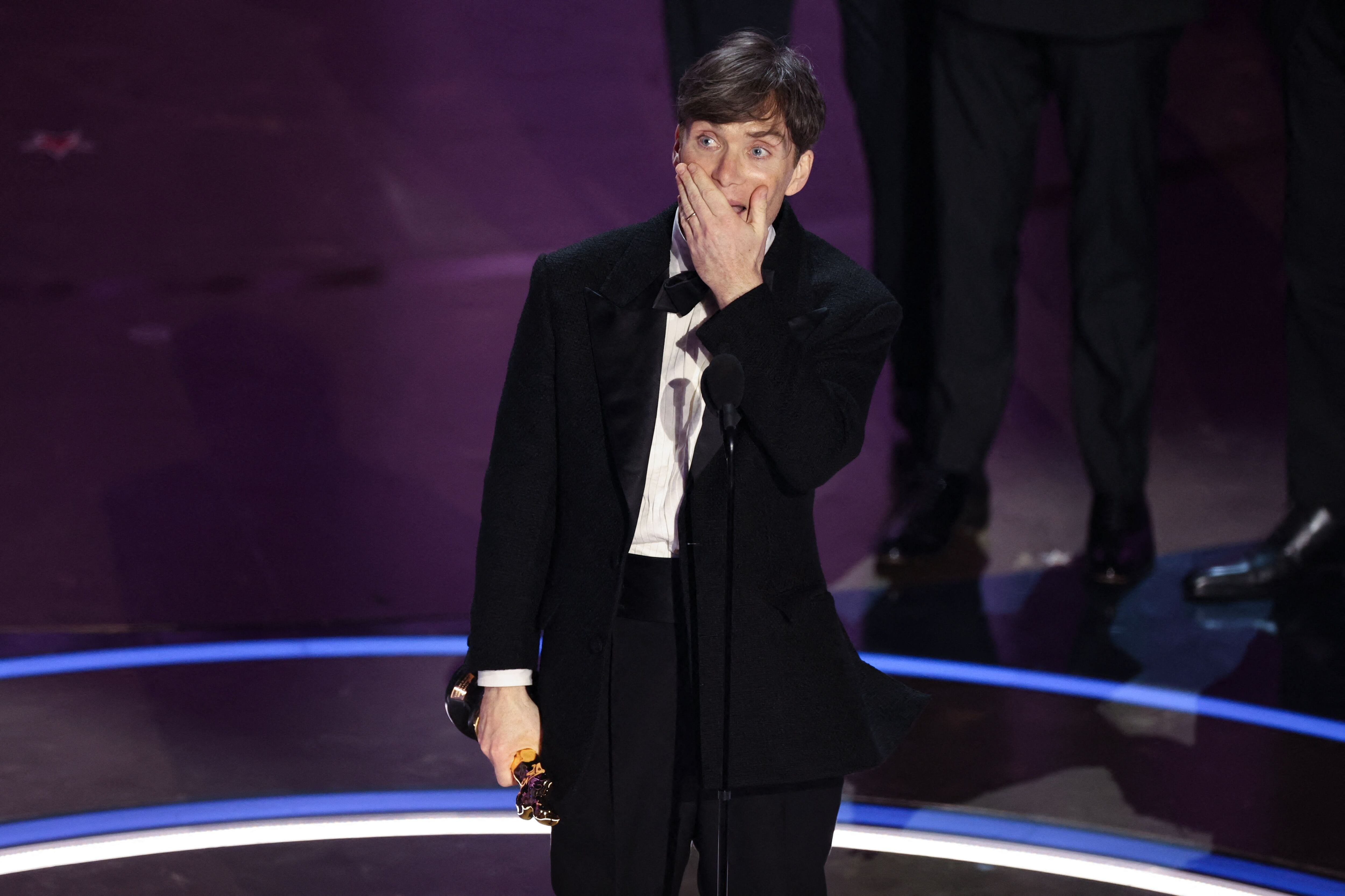 Cillian Murphy wins the Oscar for Best Actor for "Oppenheimer" during the Oscars show at the 96th Academy Awards in Hollywood, Los Angeles, California, U.S., March 10, 2024. REUTERS/Mike Blake