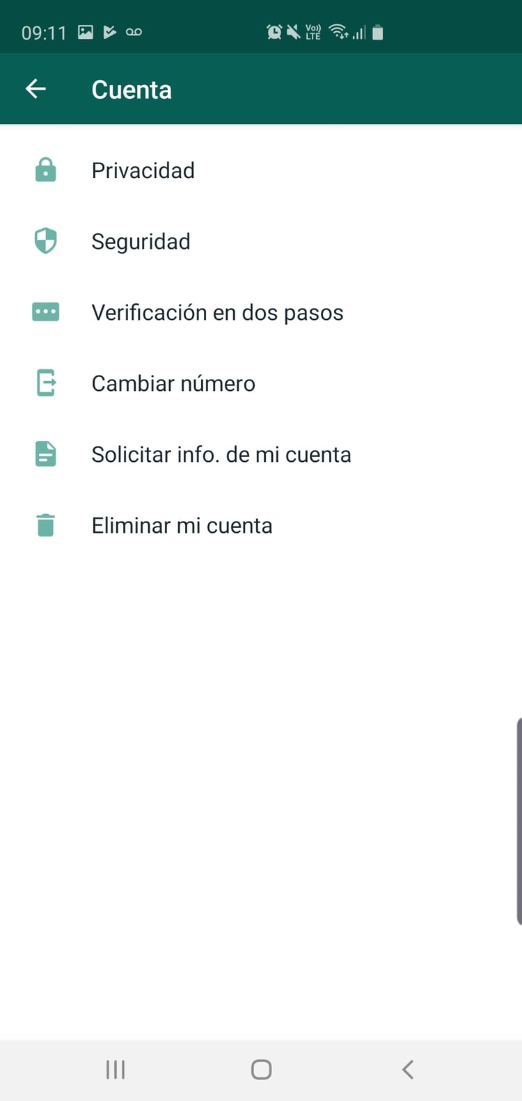 Dentro de la opción Privacidad se accederá a varias opciones, una de ellas es el ajuste para configurar esta nueva herramienta.