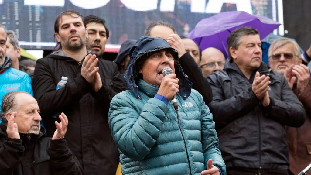 Pablo MIcheli, en una de las últimas manifestaciones contra el gobierno de Mauricio Macri. (NA)