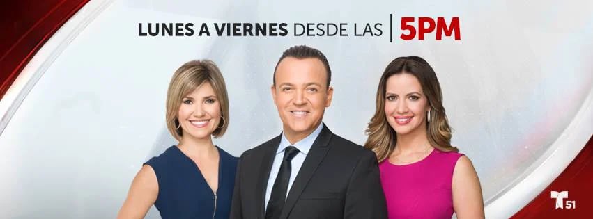 Noticiero Telemundo 51 presentado por Fausto Malavé, Daisy Ballmajó y Alejandra Molina. Lun/Vie 5pm hora de Miami