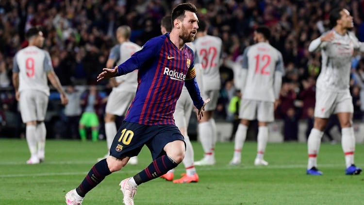 Messi fue la gran figura del Barcelona en el partido de ida ante Liverpool en el Camp Nou (JAVIER SORIANO / AFP)