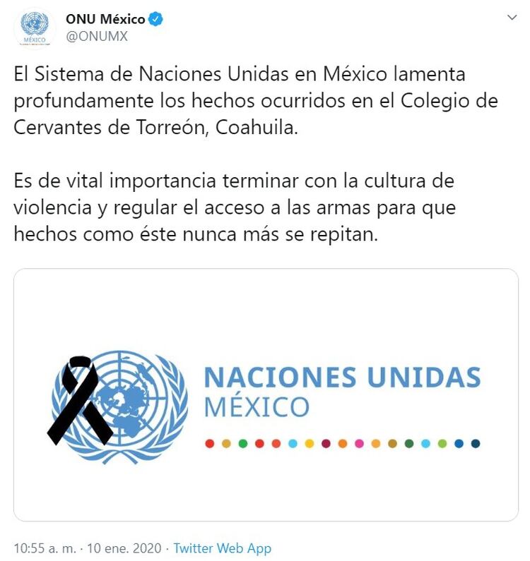 La ONU lamentó los hechos que surgieron en el Colegio Cervantes 
