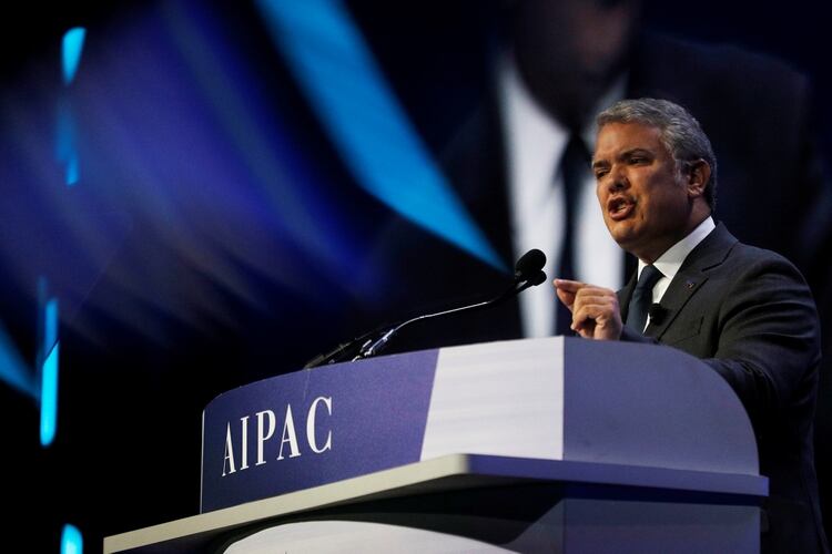 Iván Duque participó de la reunión de AIPAC, en Washington (REUTERS/Tom Brenner)