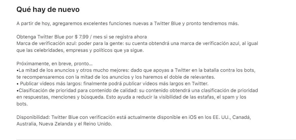 Novedades para Twitter Blue. (foto: Twitter/Jose Arana)