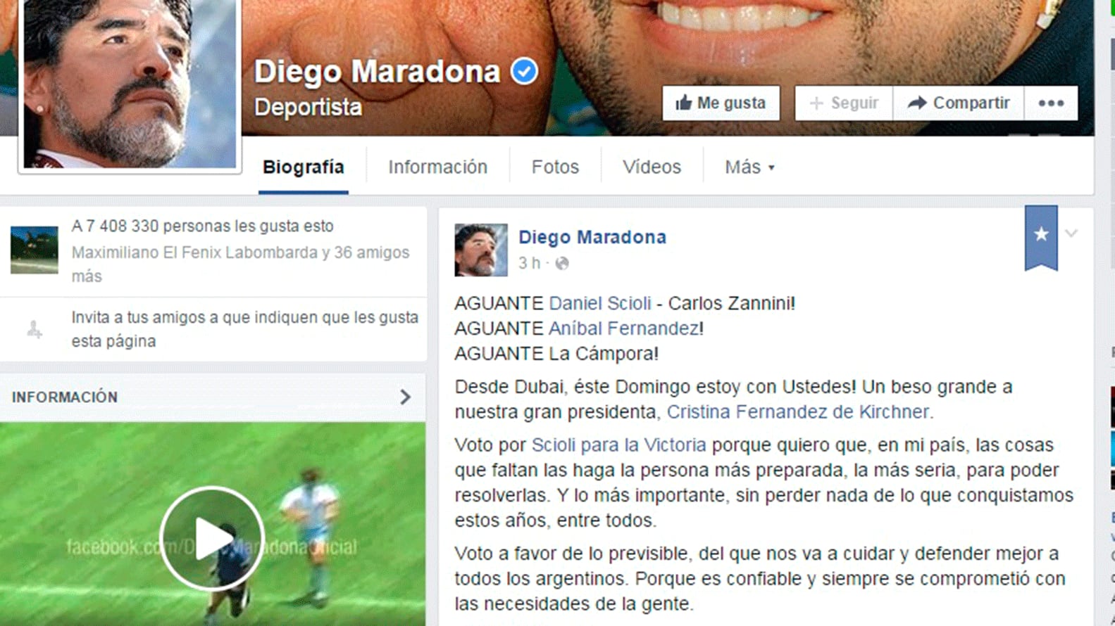 Facebook: Diego Maradona