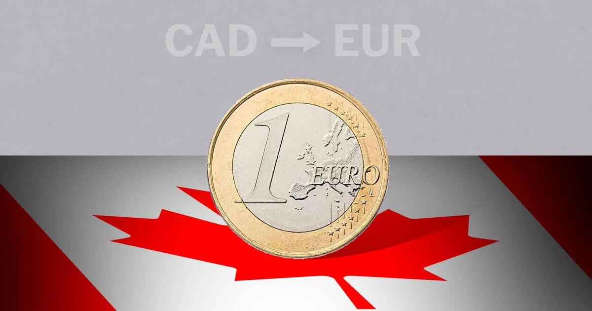 Closing value of the euro in Canada this February 14 from EUR to CAD