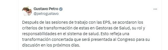 El presidente Gustavo Petro anunció su acuerdo con EPS - crédito captura de pantalla