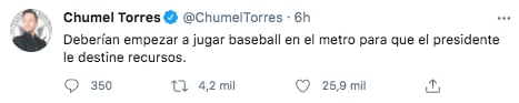 Chumel Torres también se unió a las críticas contra el gobierno por el accidente ocurrido en la alcaldía Tláhuac (Foto: Twitter@ChumelTorres)