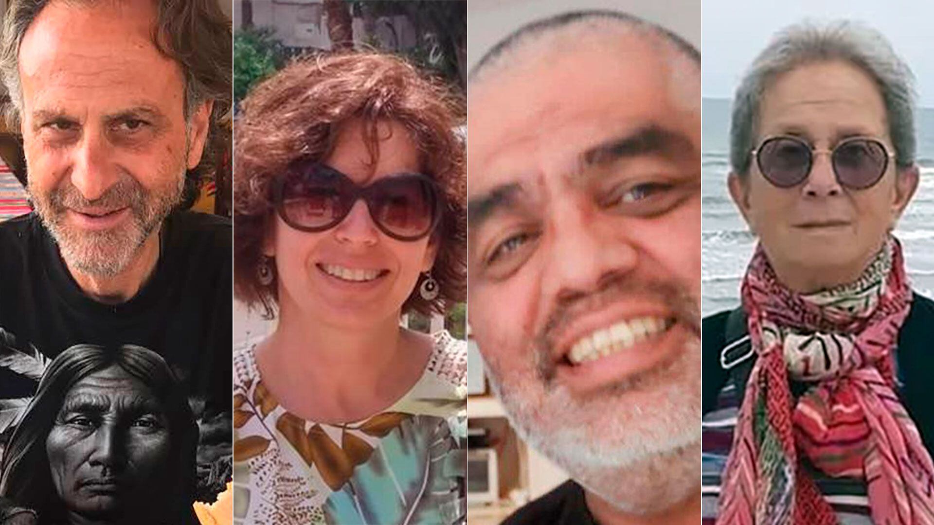 La imagen de los cuatro argentinos fallecidos hasta el momento en Israel tras el ataque de Hamas.