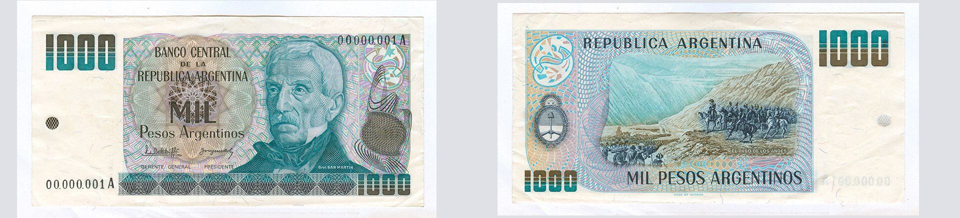 Billetes democracia Pesos 1000