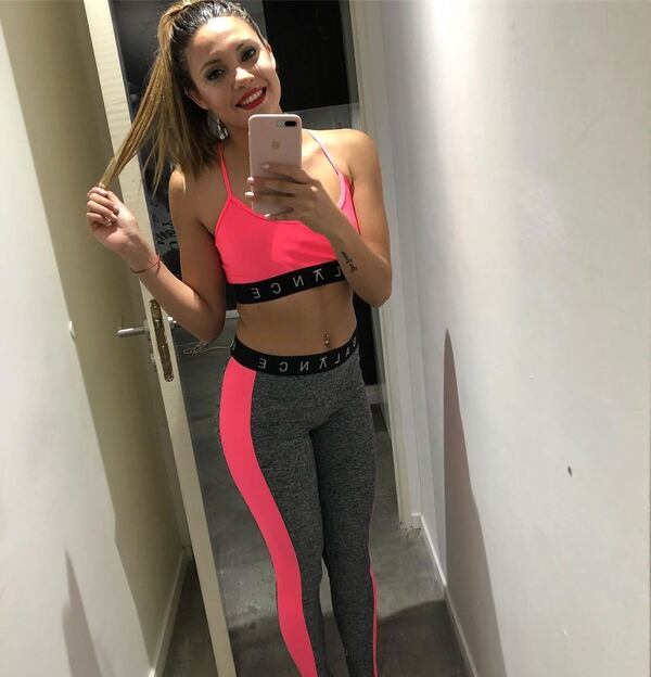 Micaela en una campaña de ropa fit. Foto: Instagram.