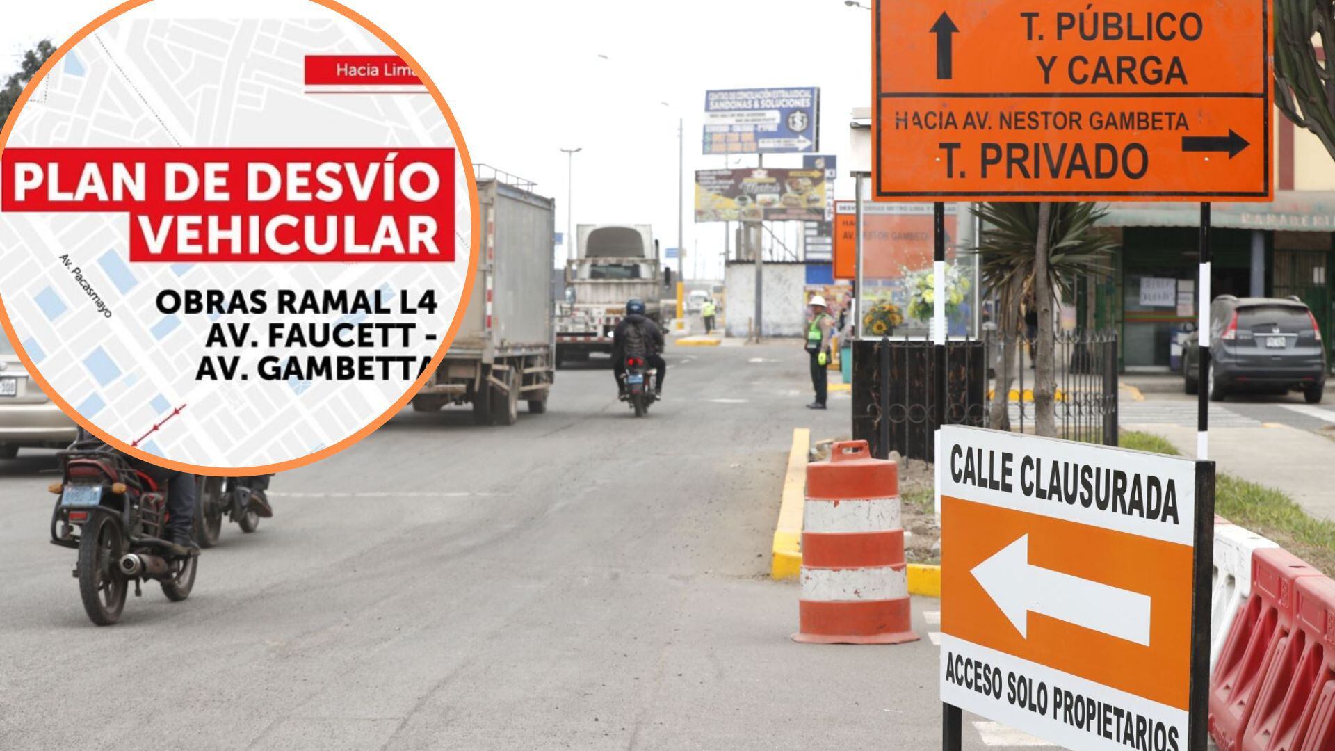 Plan de desvío en Lima y Callao por obras del Metro de Lima.