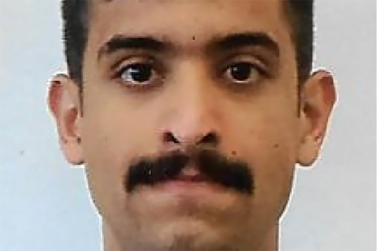 Royal Saudi Air Force 2nd Lieutenant Mohammed Saeed Alshamrani, airman accused of killing three people at a U.S. Navy base in Pensacola, Florida, is seen in an undated military identification card photo released by the Federal Bureau of Investigation December 7, 2019. FBI/Handout via REUTERS. THIS IMAGE HAS BEEN SUPPLIED BY A THIRD PARTY. THIS PICTURE WAS PROCESSED BY REUTERS TO ENHANCE QUALITY. AN UNPROCESSED VERSION HAS BEEN PROVIDED SEPARATELY.