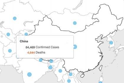 Casos confirmados y muertes por COVID-19 en China al 15 de mayo (Foto: Organización Mundial de la Salud)