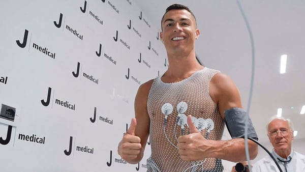 Cristiano Ronaldo en las pruebas médicas con la Juventus