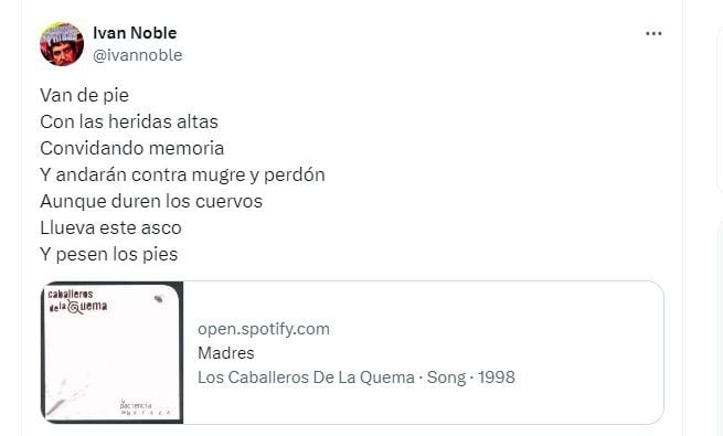 Iván Noble dejó su mensaje en el Día de la Memoria (Twitter)