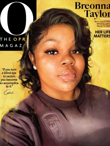 Sobre la firma de Oprah, una frase: “Si haces la vista gorda al racismo, te conviertes en su cómplice”. A un lado del retrato de Taylor, una referencia al movimiento Black Lives Matter: “Su vida importa”.