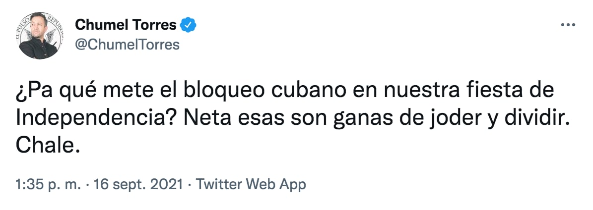 Chumel Torres ha sido uno de los principales influencers en criticar al actual gobierno (Foto: Captura de pantalla de Twitter)