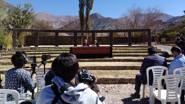 Macri dio una rueda de prensa junto a Gerardo Morales (foto Juan Fernandez)