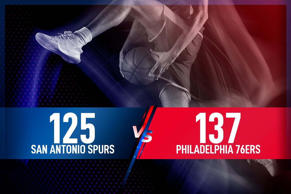 San Antonio Spurs - Philadelphia 76ers: Resultado, resumen y estadísticas en directo del partido de la NBA