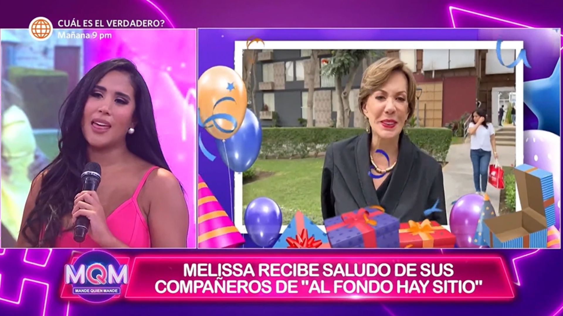 Yvonne Freycent ha salutato Melissa Paredes per il suo 33esimo compleanno (América TV/Mande Quien Mande)