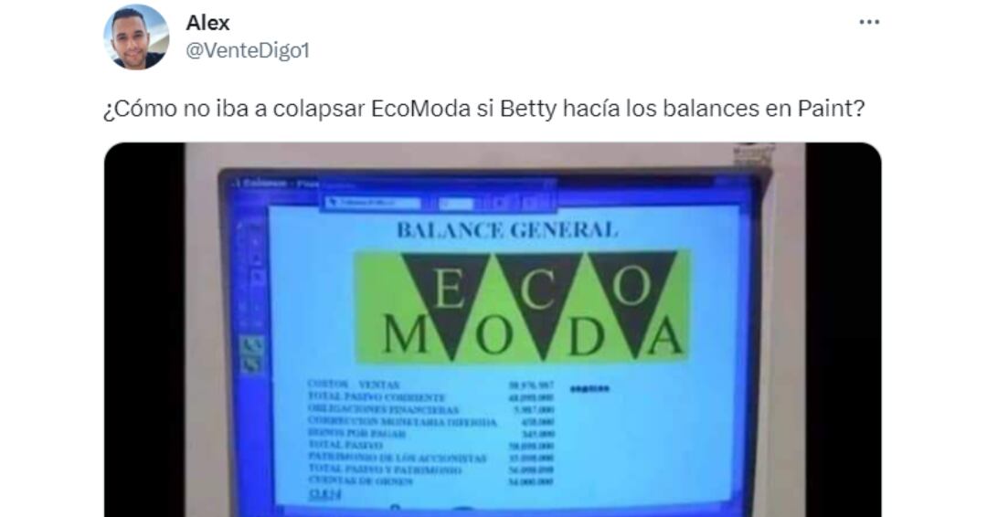 Un usuario en redes sociales reveló el supuesto programa con el Betty hizo el balance general de Eco Moda. Crédito: @VenteDigo1 / Twitter