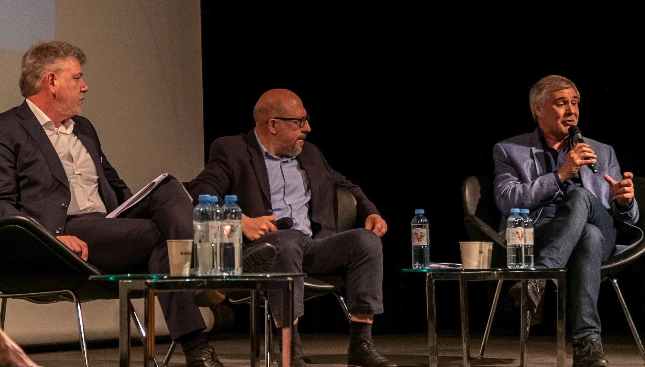 Germán Lodola, Fabio Quetglas y Walter Grahovac, en el Diálogo por la Educación.