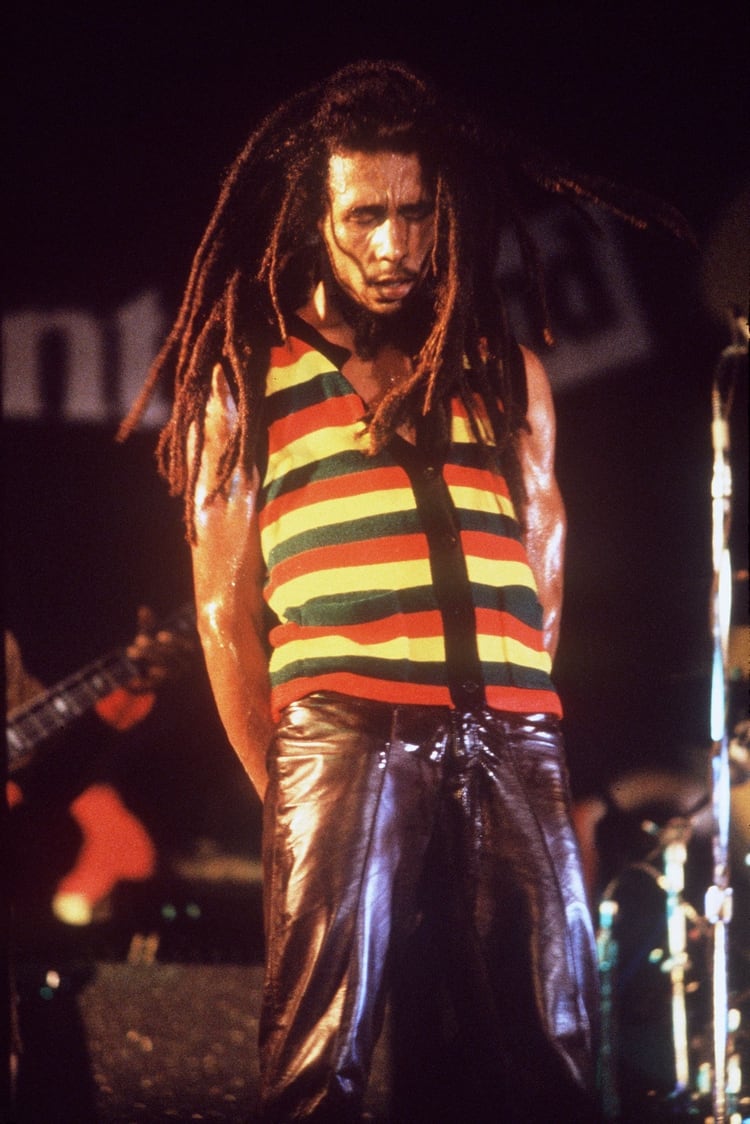 Bob Marley en 1979, durante el Raggae Sunsplash II, su último concierto en Jamaica (Peter Murphy/Fifty-Six Hope Road Music Ltd./REUTERS)