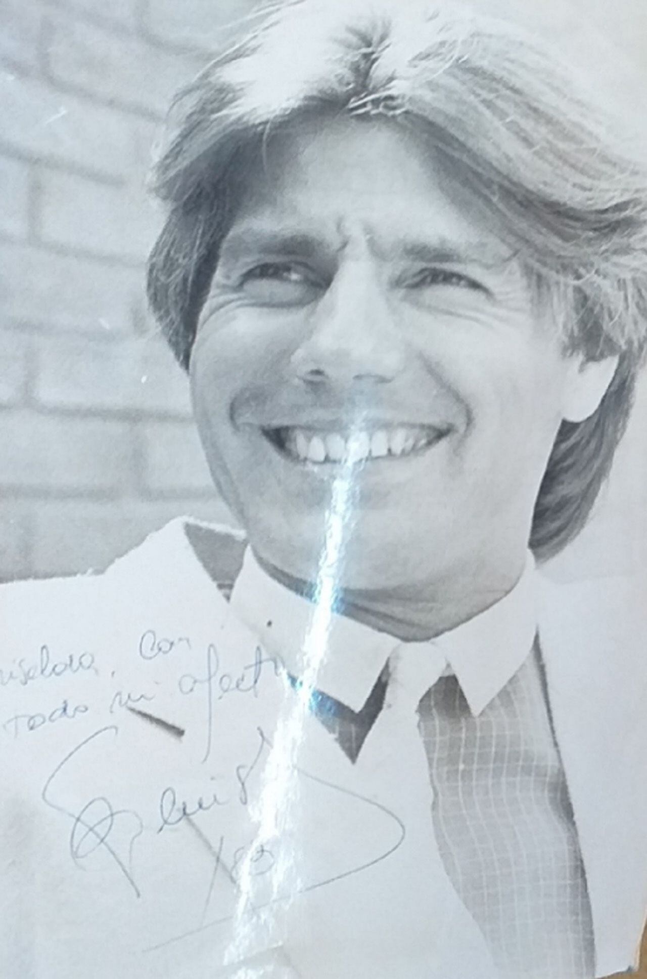 La foto que Sergio Denis autografió para Griselda cuando ella era adolescente (FacebooK)
