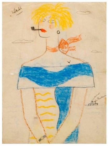 "Mujer marinera que fuma en pipa", regalo de Dalí a Lorca