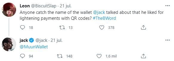 Tras la charla #TheBword Jack Dorsey recibió consultas respecto a cuál era la billetera cripto que había mencionado